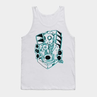 DJ Vinyl Gas Mask Tank Top